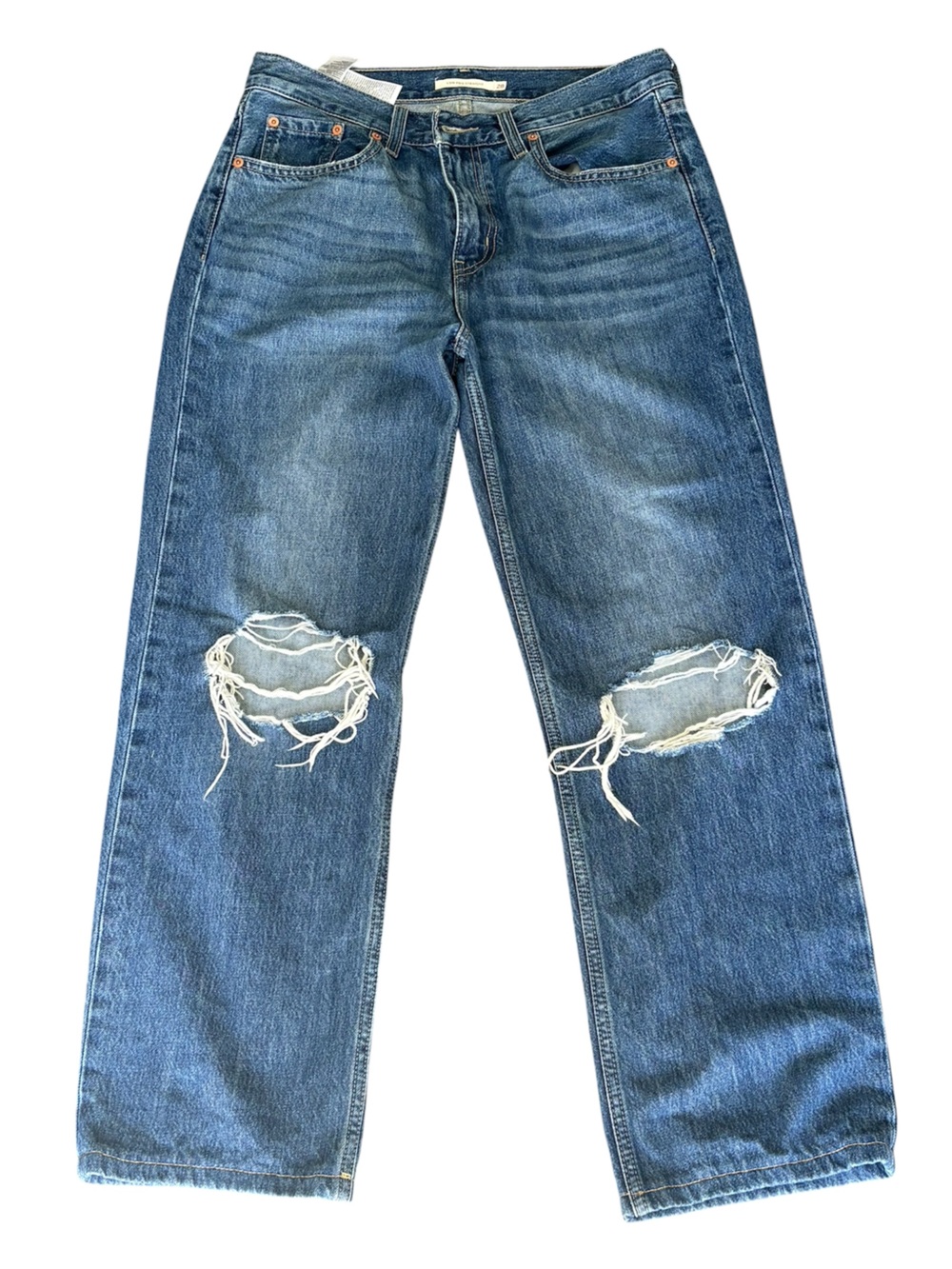 Levi's low pro straight Women's Straight Leg Distressed Blue Jeans